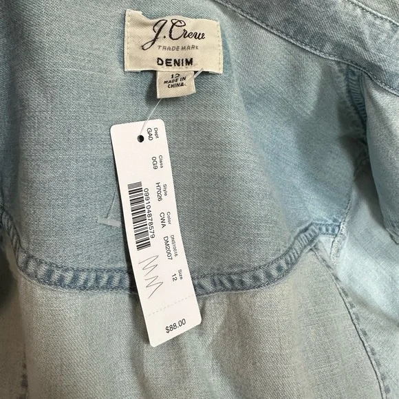 J. Crew Denim Chambray shirt 12 NWT - Picture 11 of 15